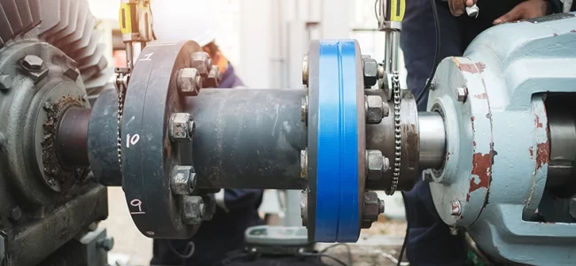 laser-alignment A close up of an electric motor that has received laser alignment for perfect operation.
