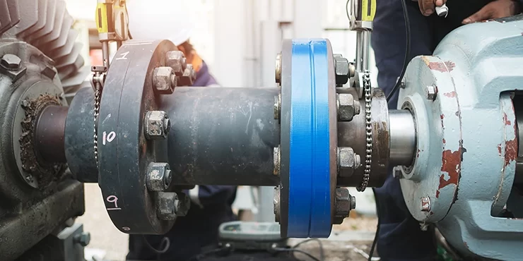 laser-alignment A close up of an electric motor that has received laser alignment for perfect operation.