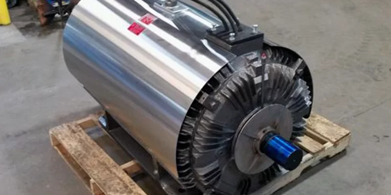 ac-motor An AC motor on the floor of Rocky Mount Electric Motor Company, waiting to receive AC motor maintenance.