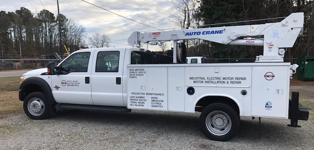 One of the service trucks that allows Rocky Mount Electric Motor to perform on-site electric motor maintenance.